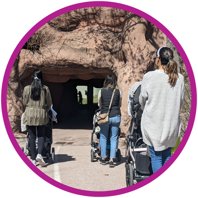 3 woman walking away with strollers